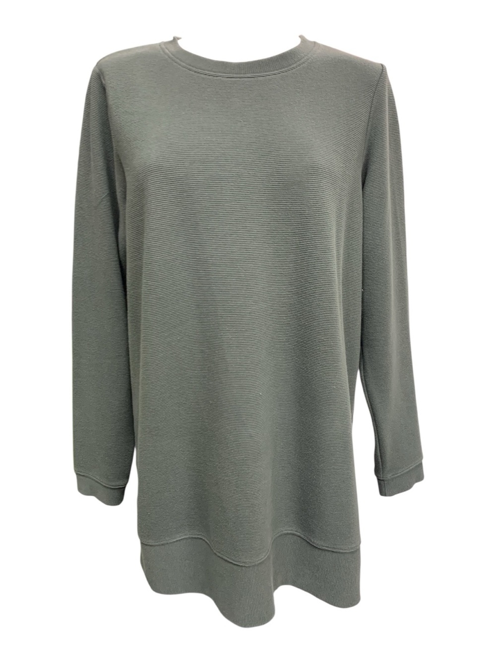 Relaxed Crewneck Tunic Sweatshirt in Sage Green